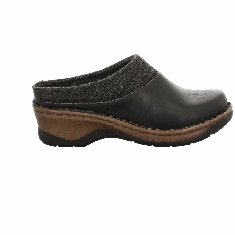 Black Josef Seibel Catalonia 69 Women's Clogs | IDAK06328