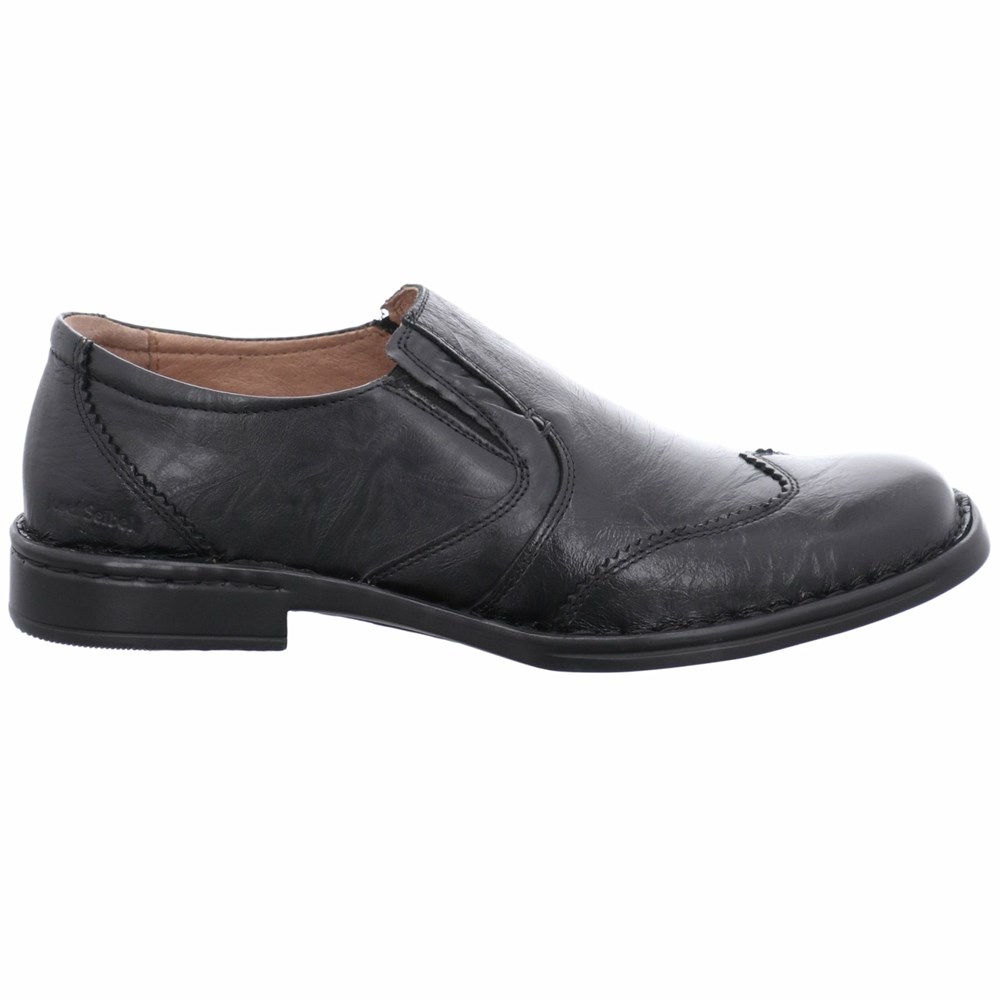 Black Josef Seibel Douglas Men's Slip On | AIWE34958