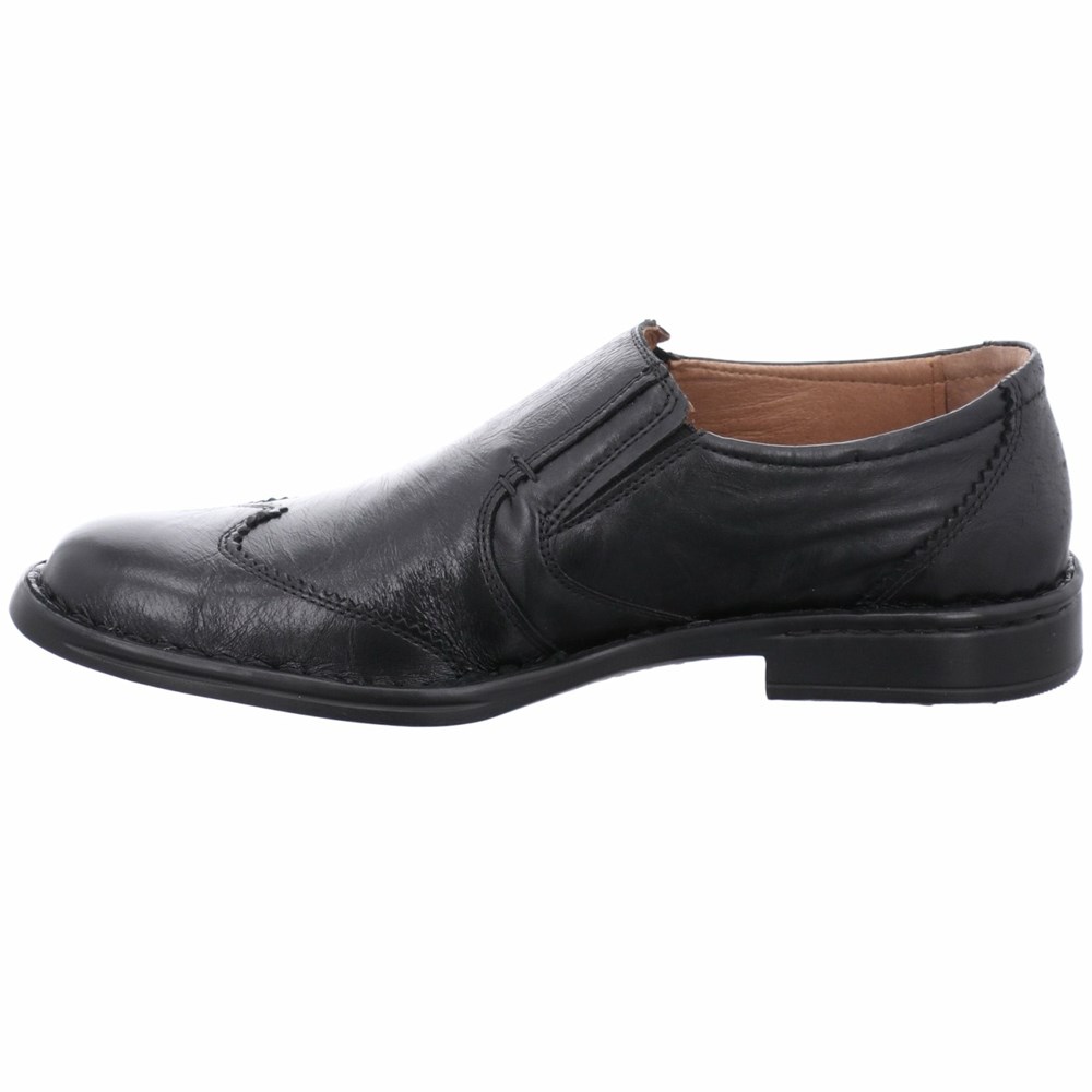 Black Josef Seibel Douglas Men's Slip On | AIWE34958