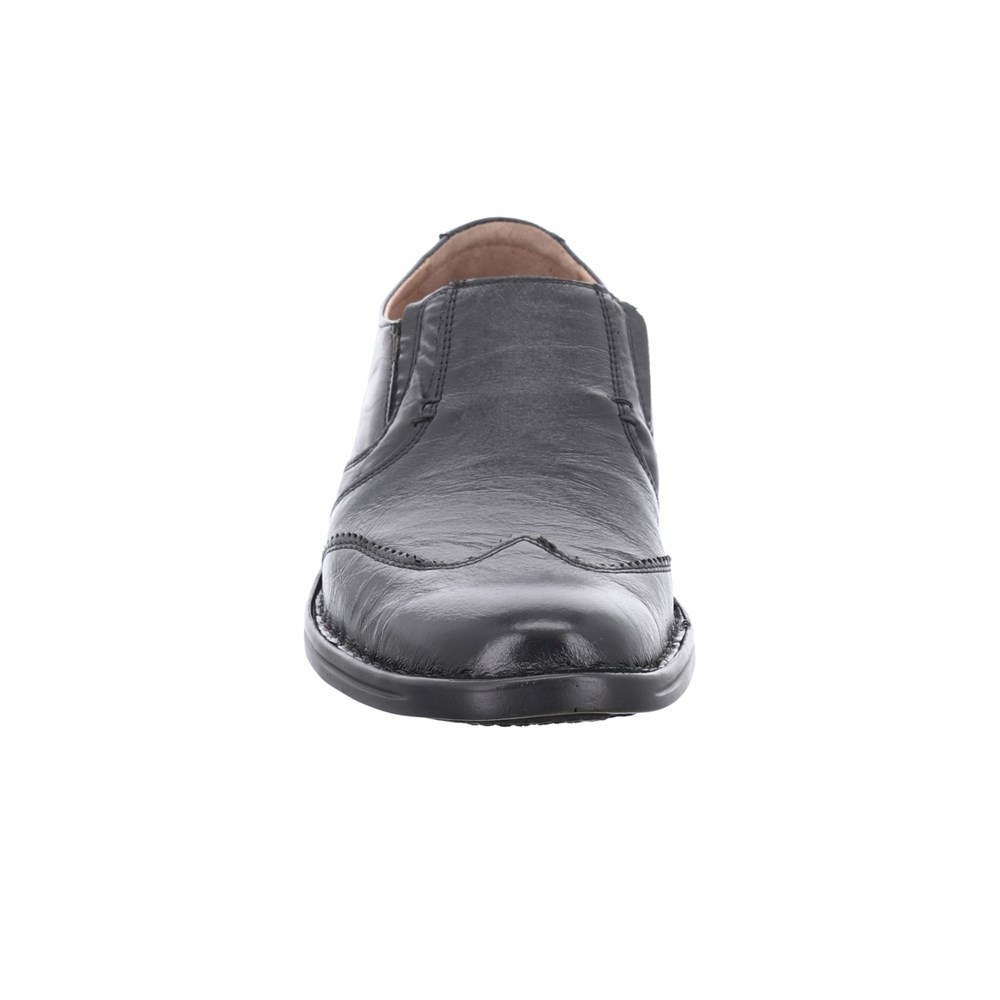 Black Josef Seibel Douglas Men's Slip On | AIWE34958