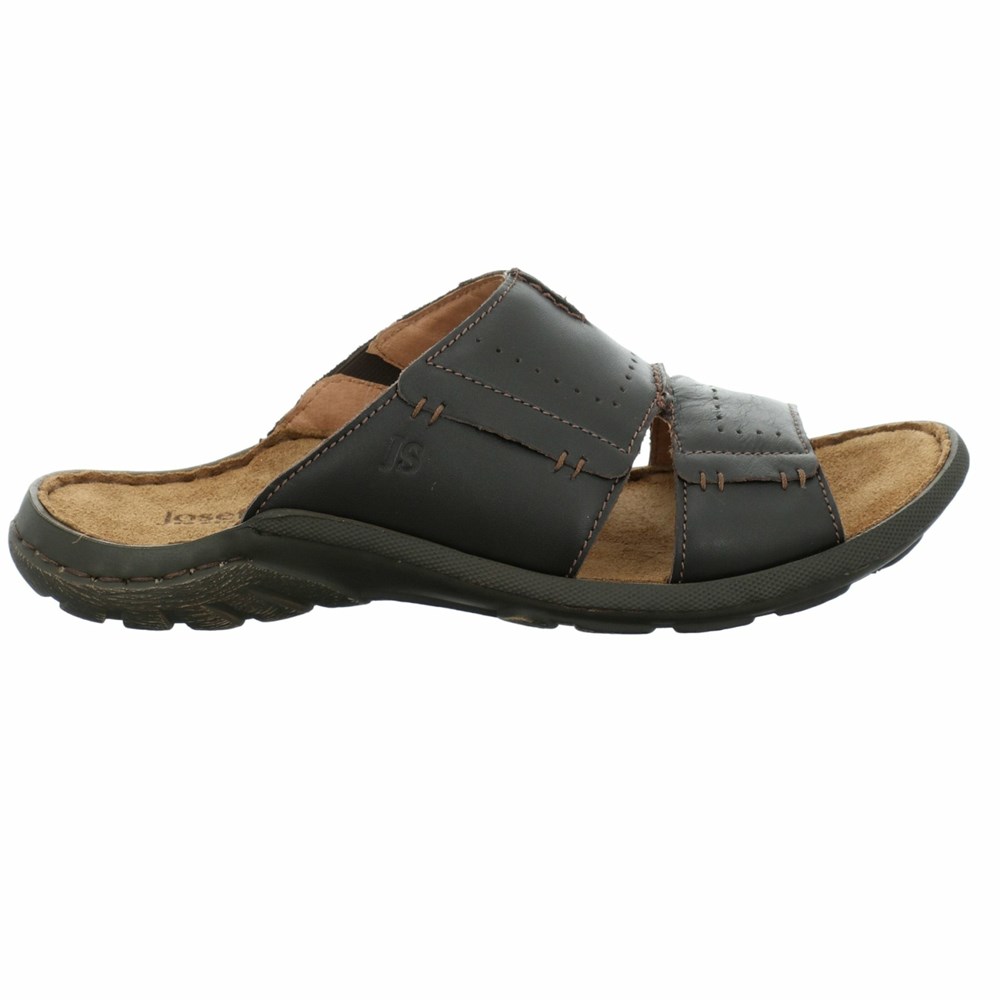 Black Josef Seibel Logan 21 Men's Sandals | BLAC36970