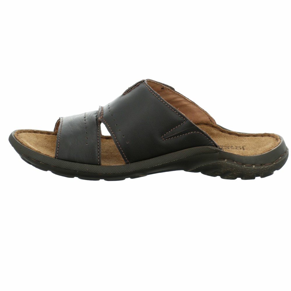 Black Josef Seibel Logan 21 Men's Sandals | BLAC36970