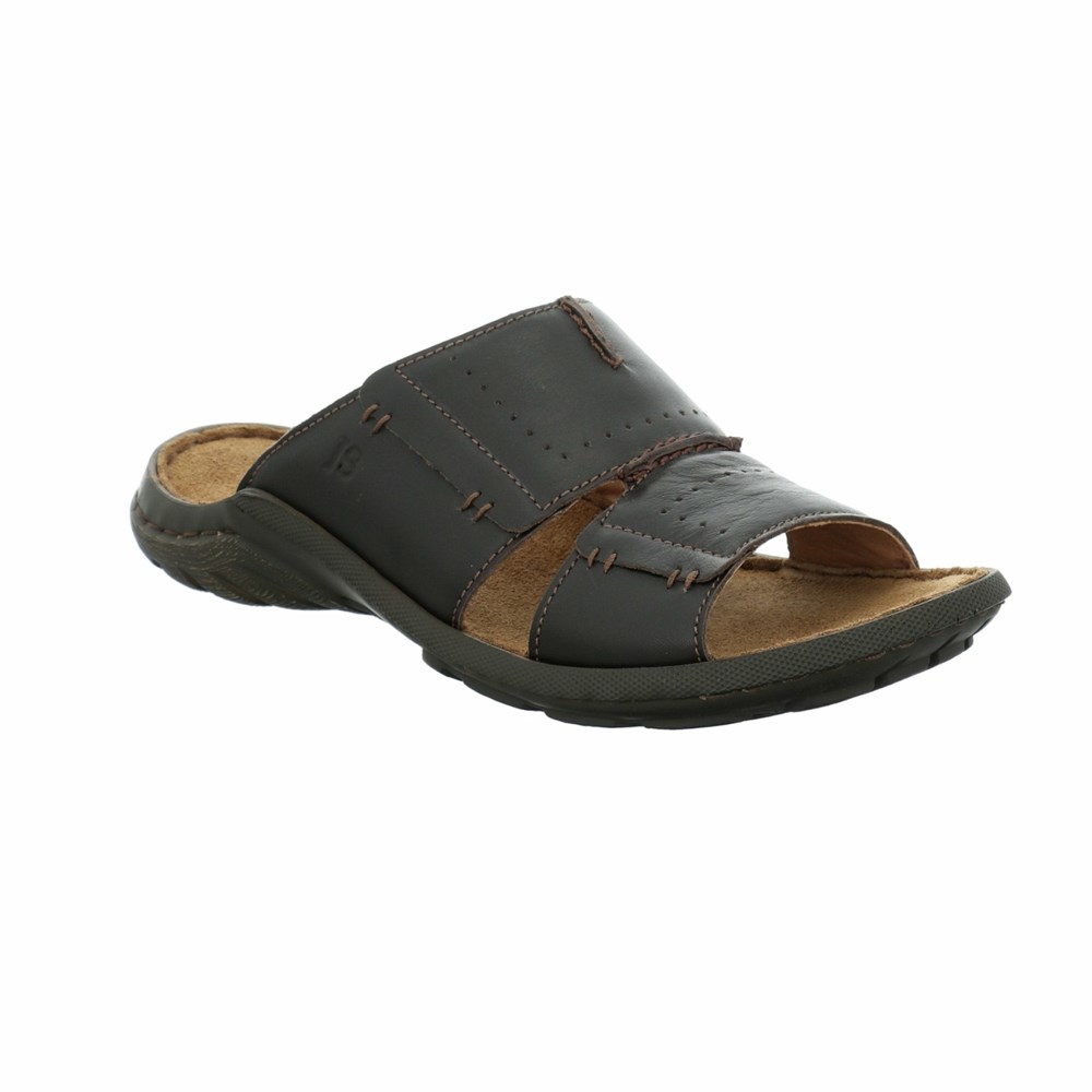 Black Josef Seibel Logan 21 Men\'s Sandals | BLAC36970