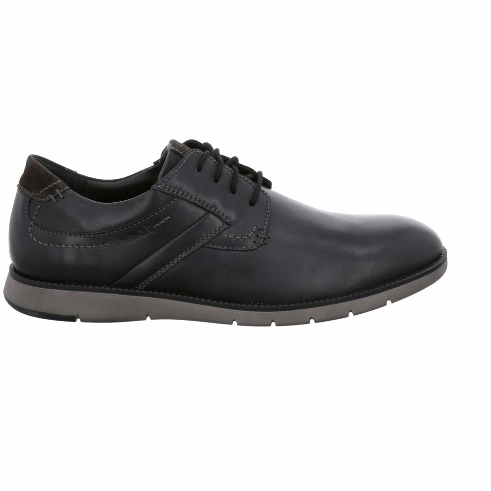 Black Josef Seibel Tyler 25 Men's Lace Up Shoes | SPLN53218