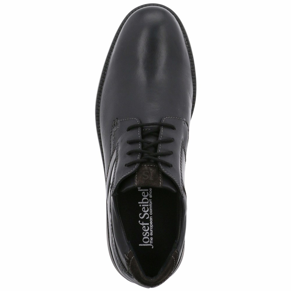 Black Josef Seibel Tyler 25 Men's Lace Up Shoes | SPLN53218