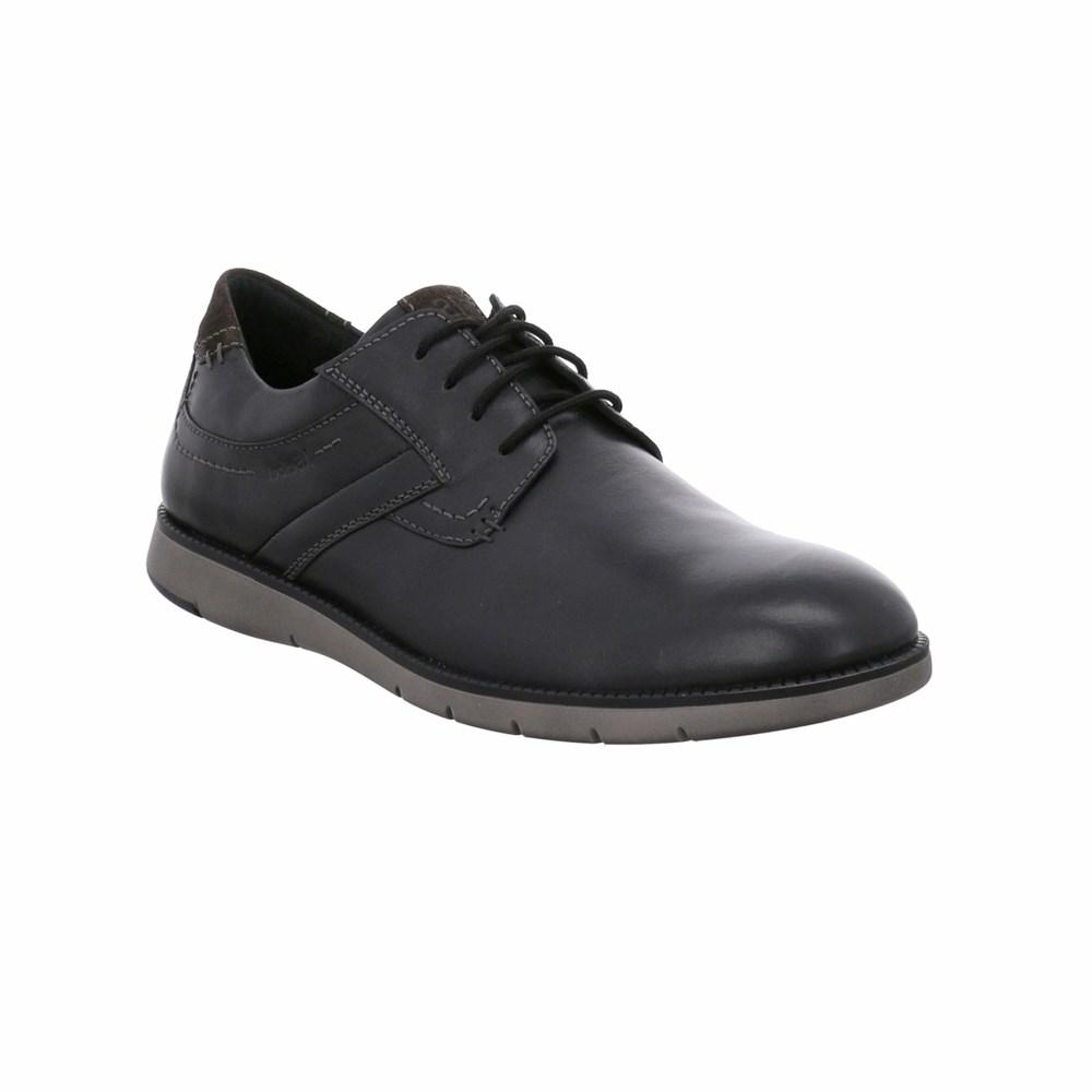 Black Josef Seibel Tyler 25 Men\'s Lace Up Shoes | SPLN53218