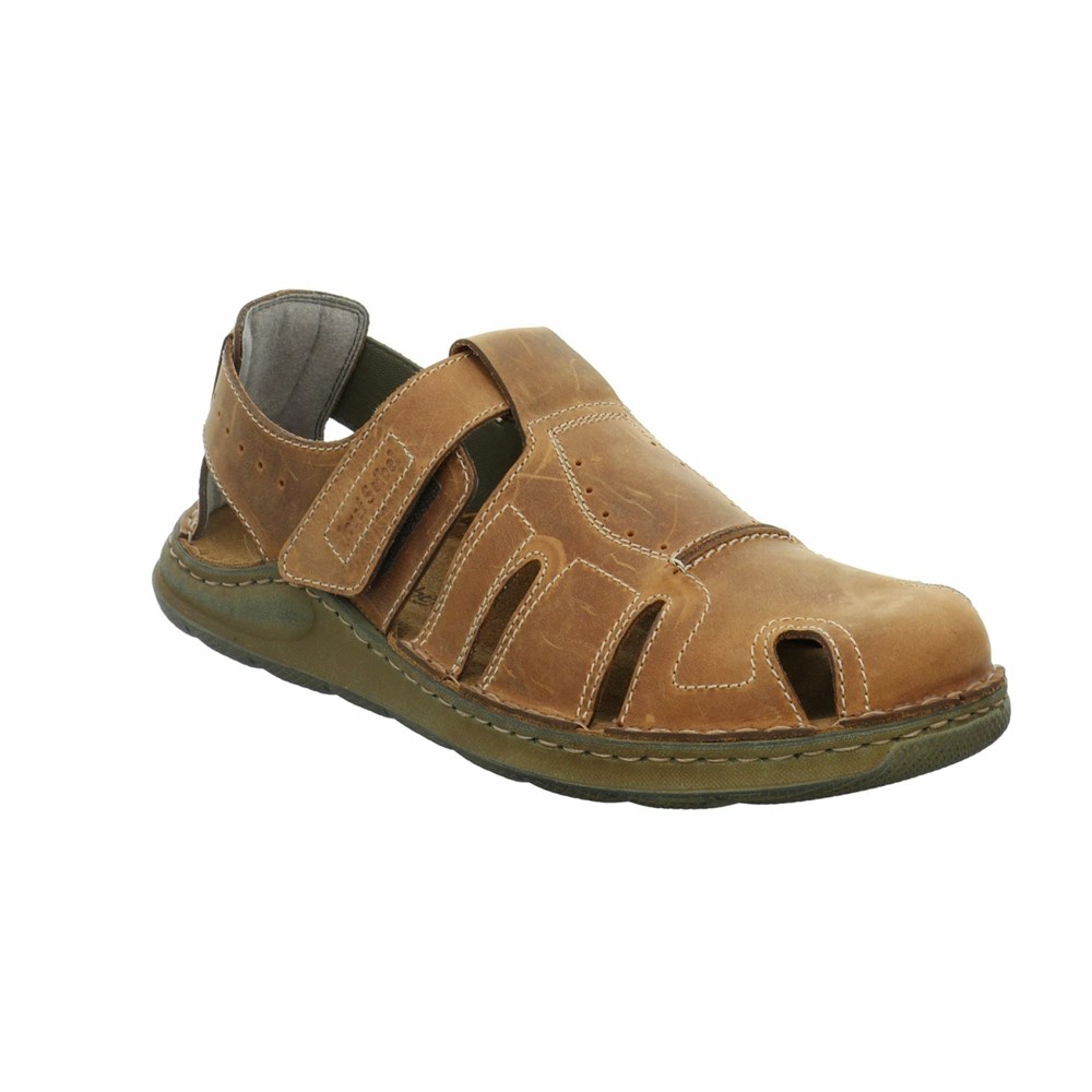 Brown Josef Seibel Maverick 01 Men\'s Sandals | VJXQ47128