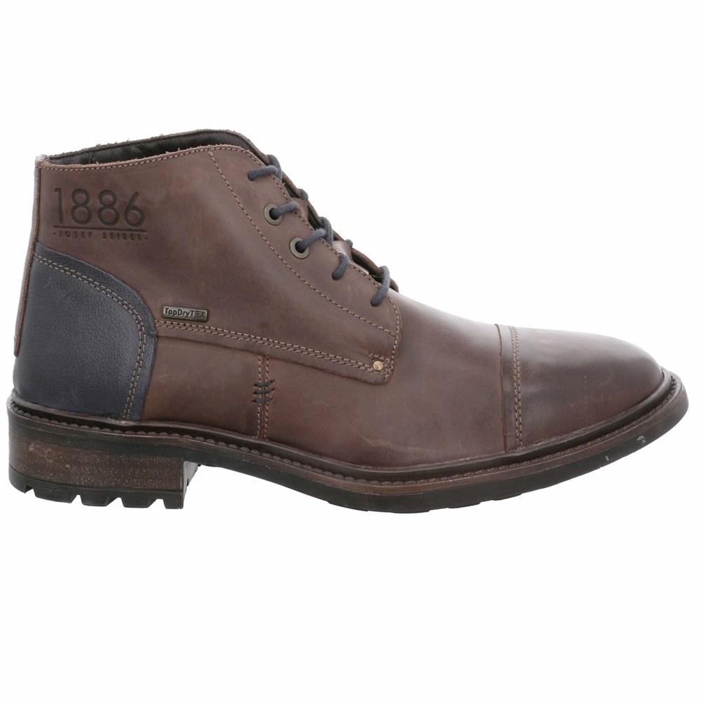 Brown Josef Seibel Oscar 23 Men's Boots | KQRG63084