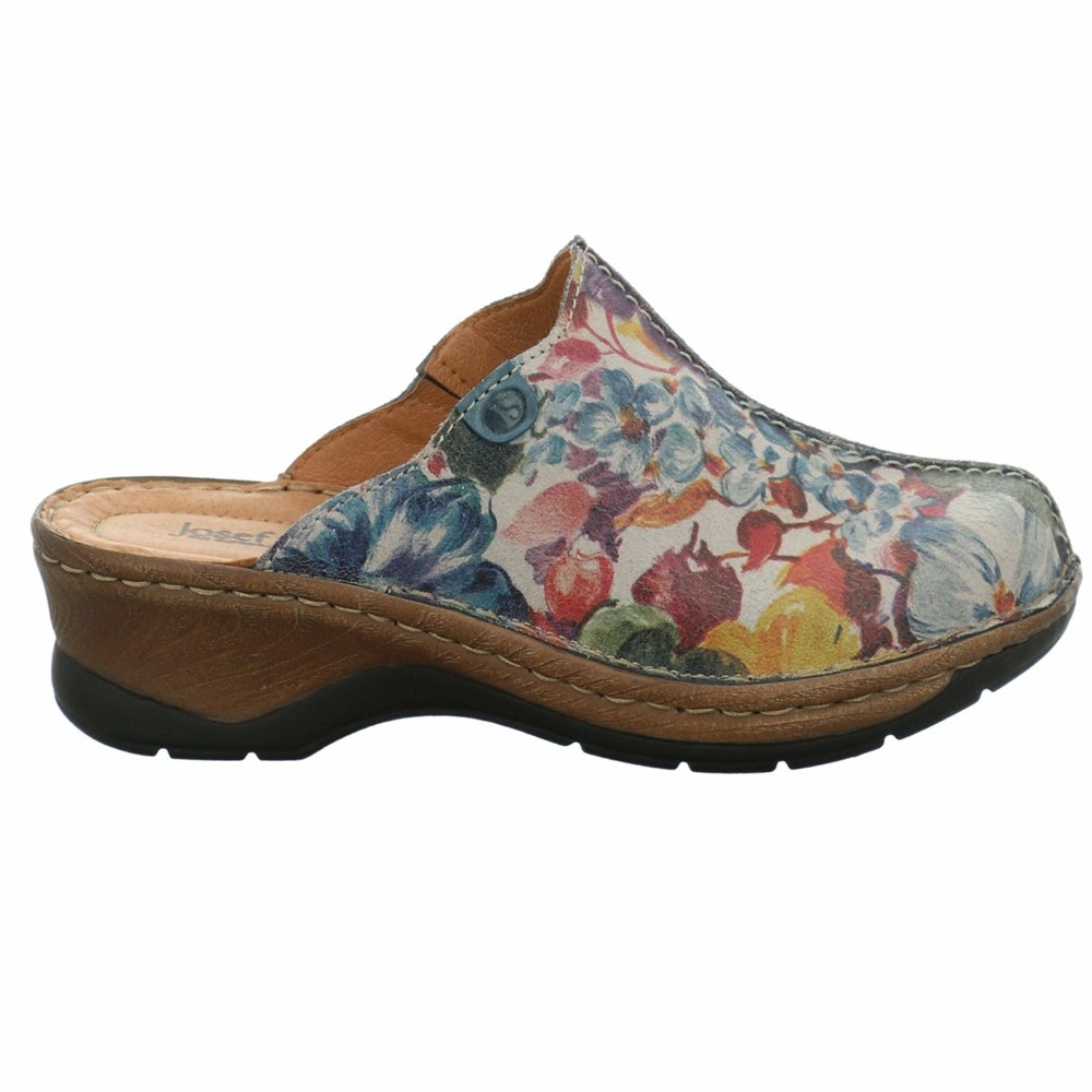 Deep Grey Josef Seibel Catalonia 51 - Graphite Print Women's Clogs | QFSE75394