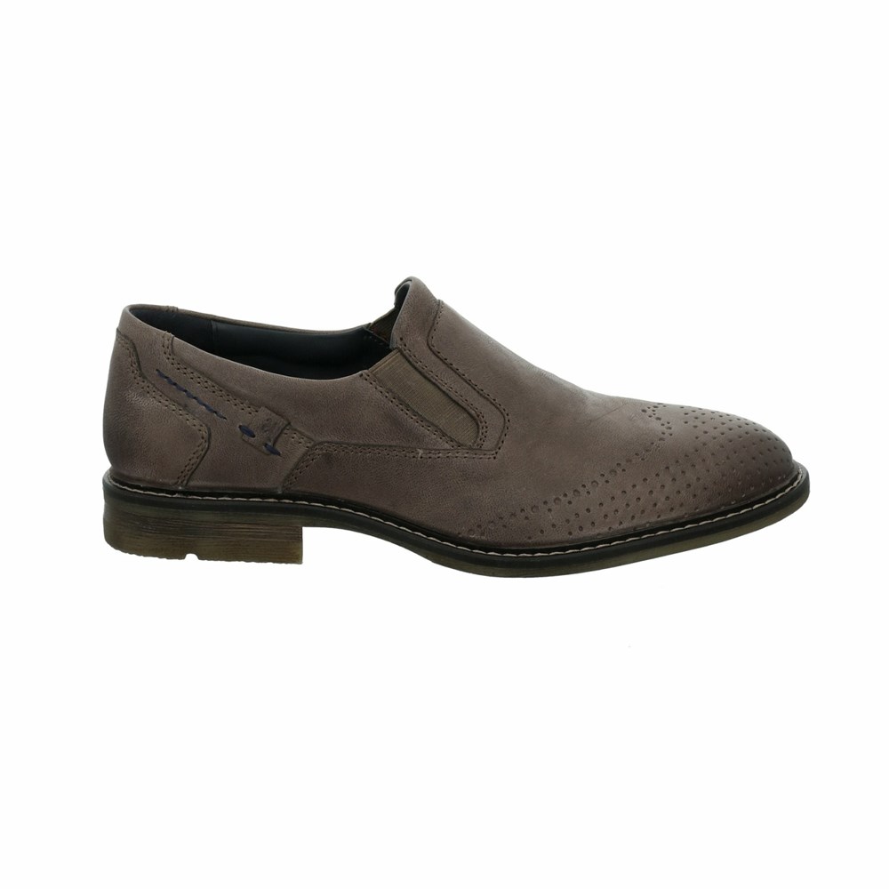 Grey Brown Josef Seibel Earl 06 Men's Slip On | ARLF12583