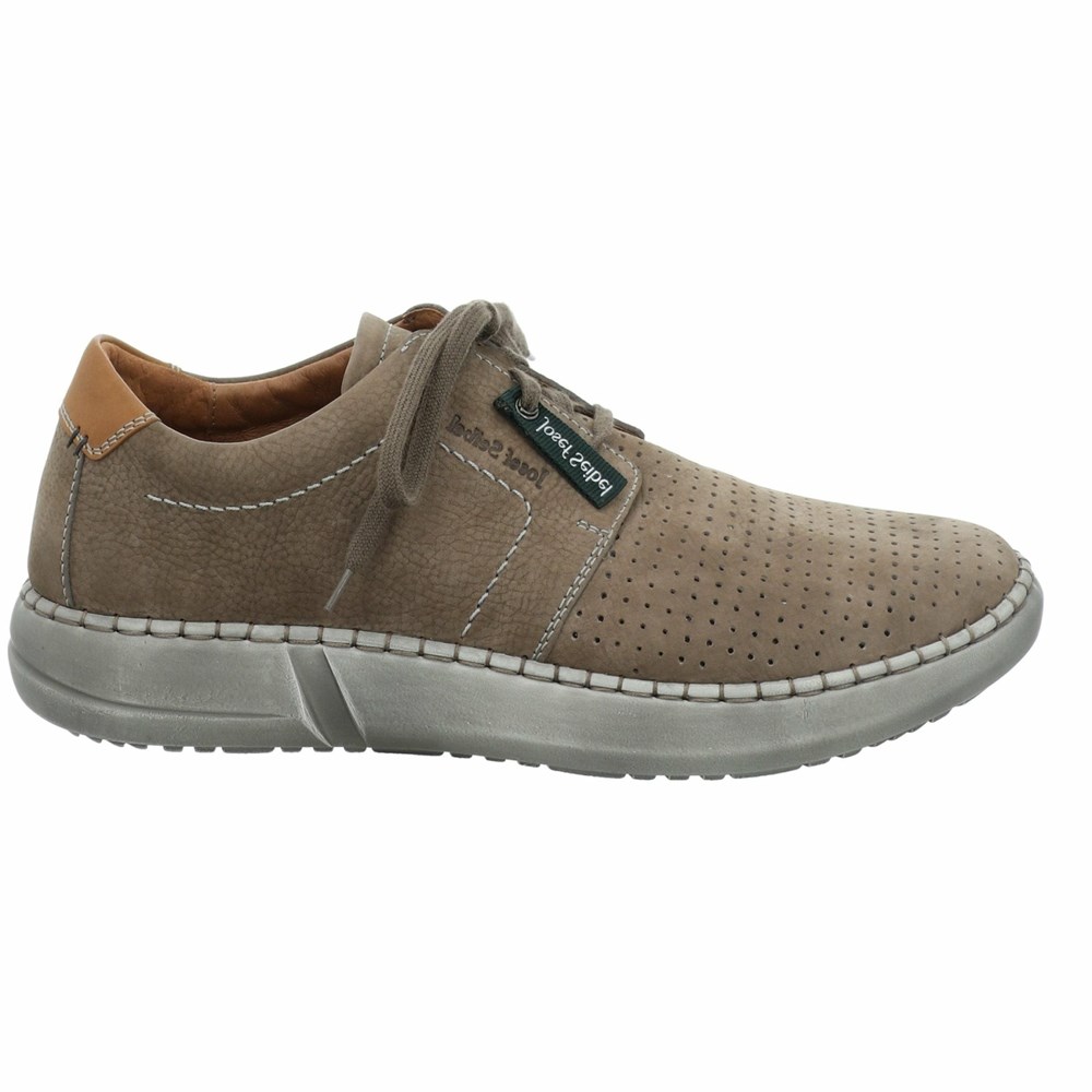 Grey Brown Josef Seibel Louis 06 Men's Sneakers | GEYX28790