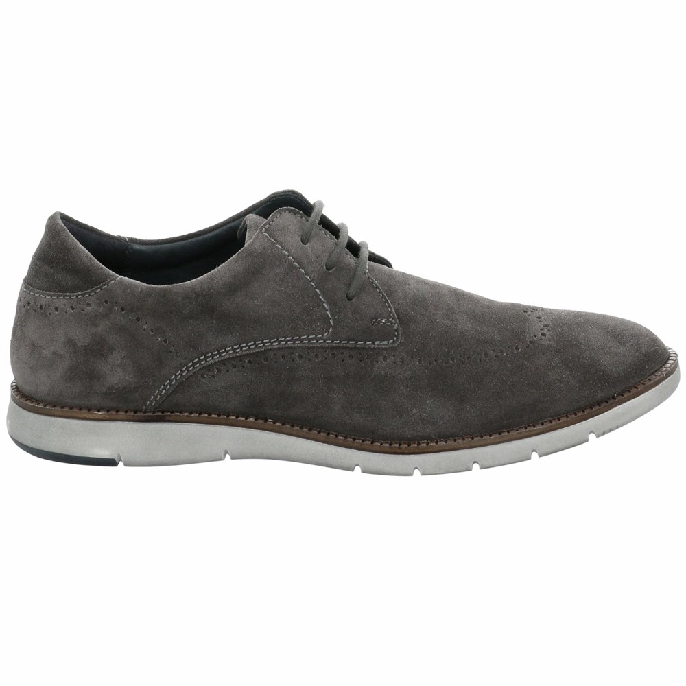 Grey Brown Josef Seibel Tyler 33 Suede Men's Lace Up Shoes | DNSH74216