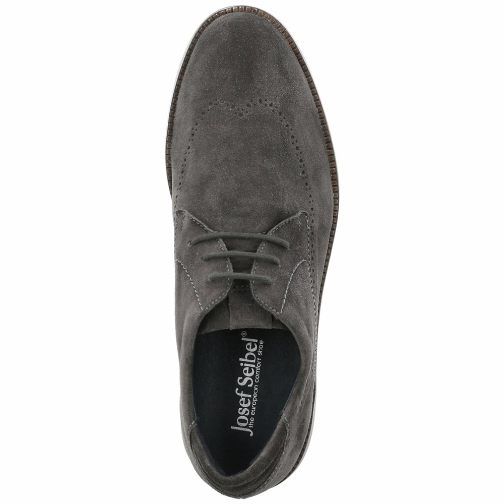 Grey Brown Josef Seibel Tyler 33 Suede Men's Lace Up Shoes | DNSH74216