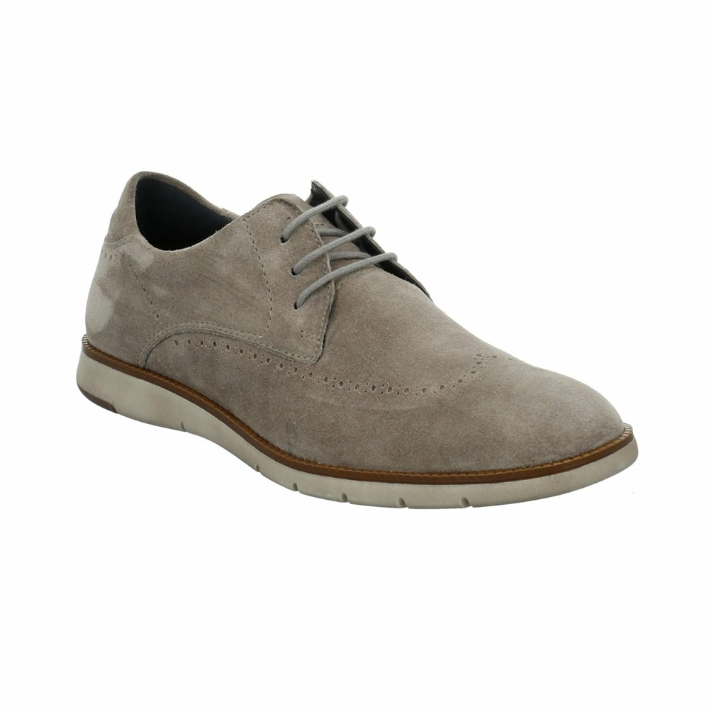 Grey Brown Josef Seibel Tyler 33 Suede Men's Lace Up Shoes | DNSH74216