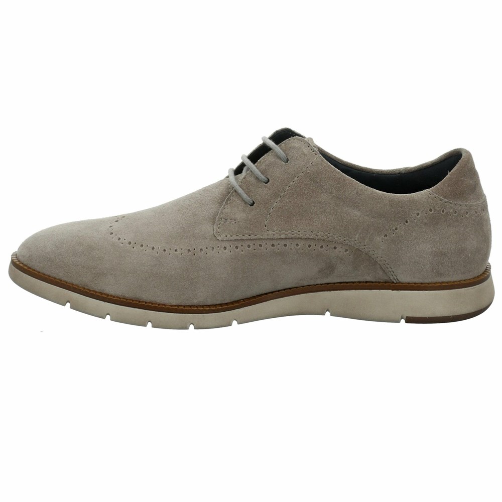 Grey Brown Josef Seibel Tyler 33 Suede Men's Lace Up Shoes | DNSH74216