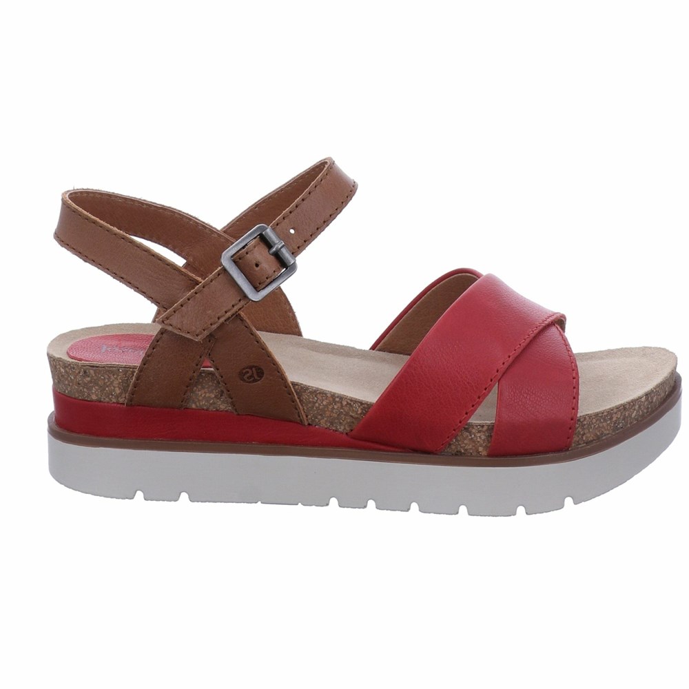 Red Josef Seibel Clea 10 Women's Sandals | BYCL18920