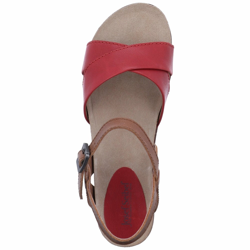 Red Josef Seibel Clea 10 Women's Sandals | BYCL18920